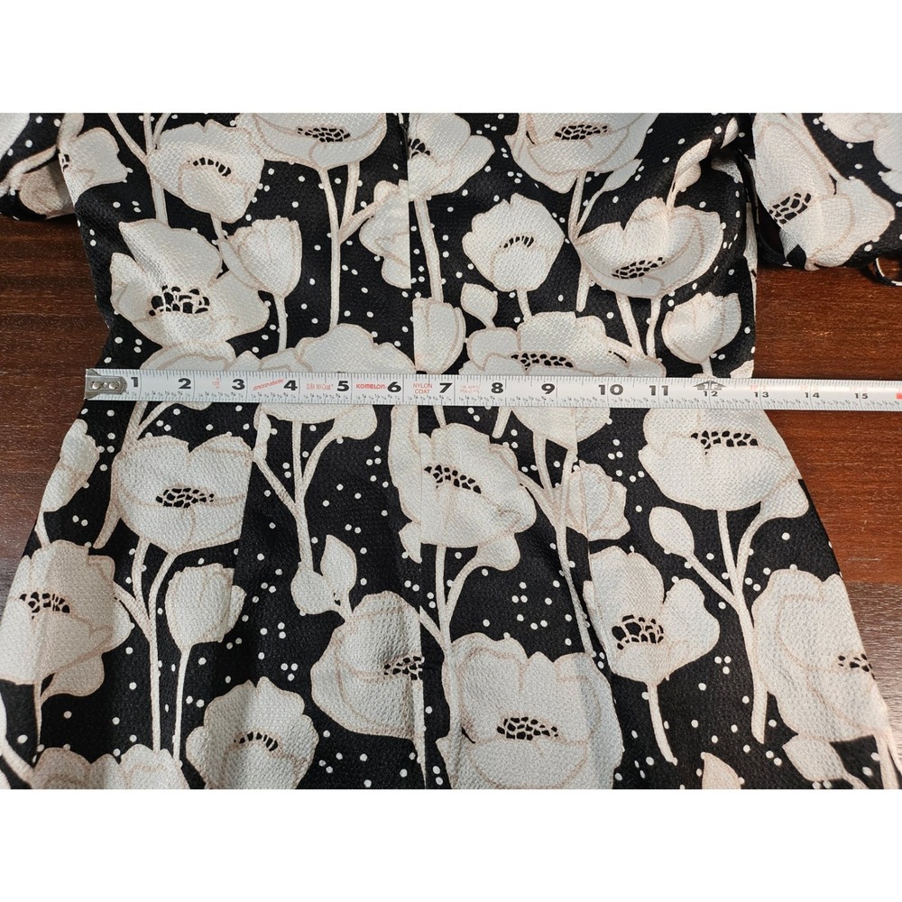 Ted Baker London Abriee Floral Puff Sleeve Handkerchief Hem Midi Dress Size 1 - Picture 10 of 11